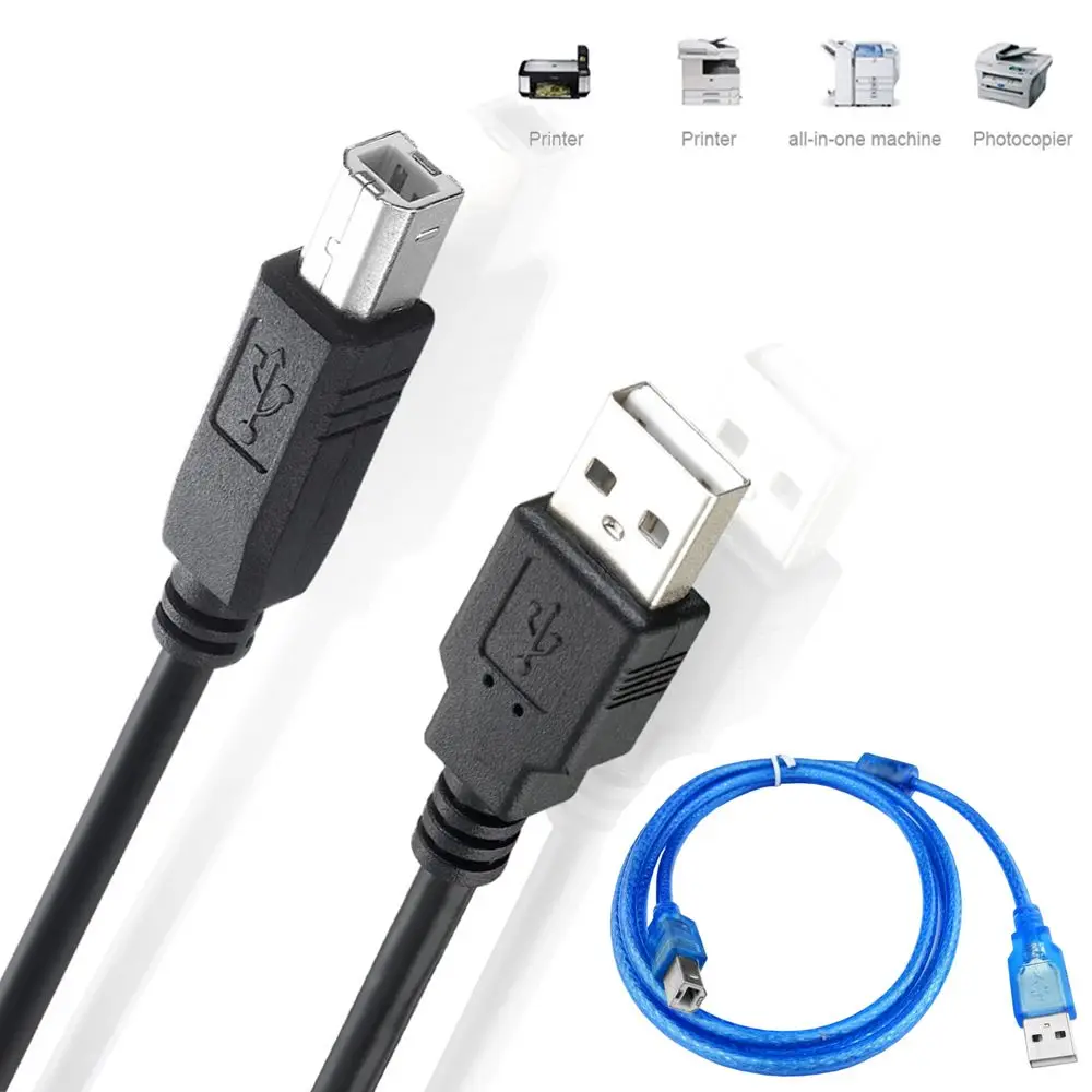 

1,5 м, 3 м, 5 м, сканер, линия передачи данных, кабель USB 2,0, тип A, штекер-B, шнур для передачи данных принтера 3d этикеток для Dell HP Canon Epson