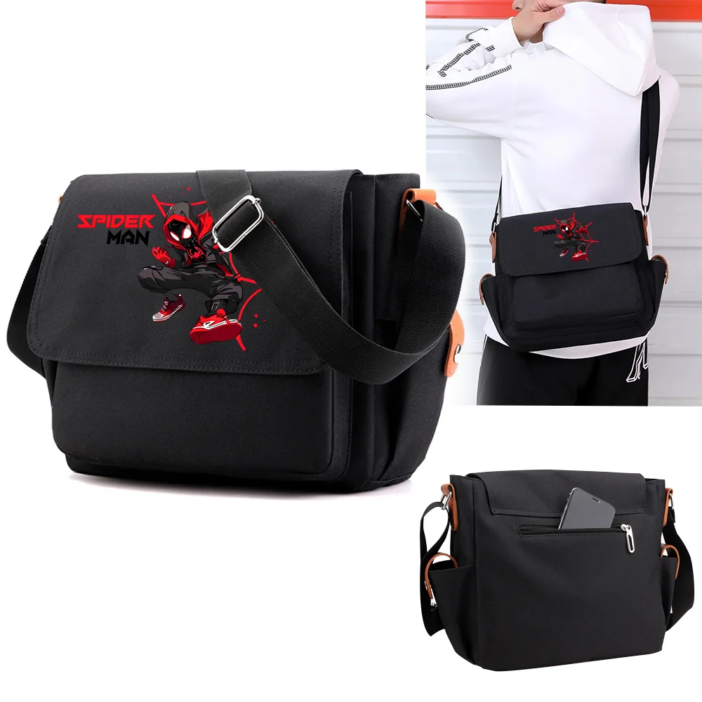 Superhero Spiderman Shoulder Chest Bag Crossbody Canvas Messenger Bag Large Capacity Student Tote Satchel Travel Outdoor Handbag