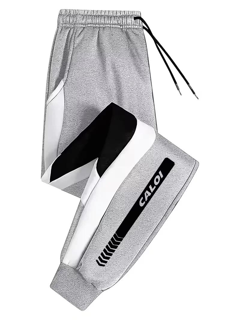 

Новое поступление весны и осени 2026, свободная повседневная спортивная одежда, брюки длиной до щиколотки с цветными блоками для мужчин