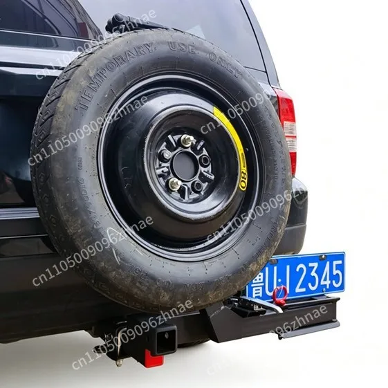 Universal Spare Tire Rack Carrying Bracket Trolley Trailer Bar Square Mouth Installation Foldable and Pull-out