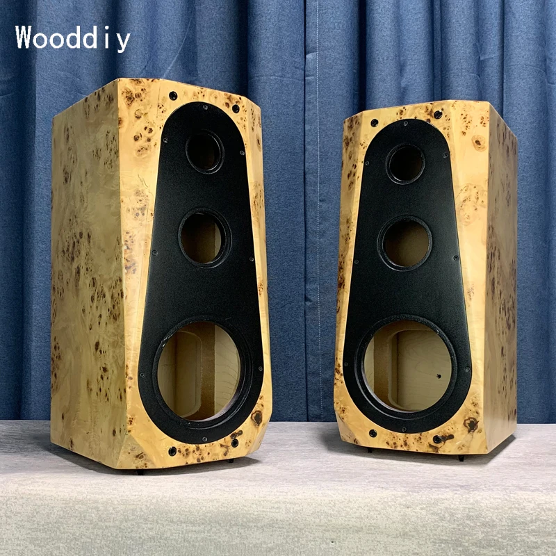 Wooddiy مخصص 6.5 بوصة 8 بوصة ثلاثية الاتجاه خزانة مكبر الصوت صندوق فارغ لوحة يربك سوداء زوج واحد قذيفة شطبة لا لمعان MBH-B3 #1