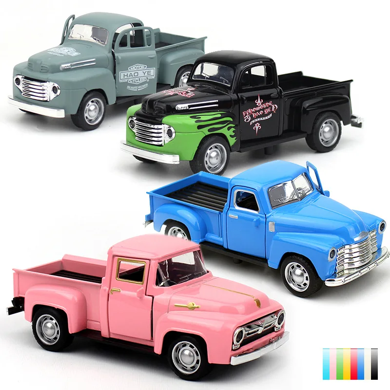 Alloy Car Model Vintage Truck For Christmas Home Office Desktop Decoration Children Gift Decorations Template Car Models B375