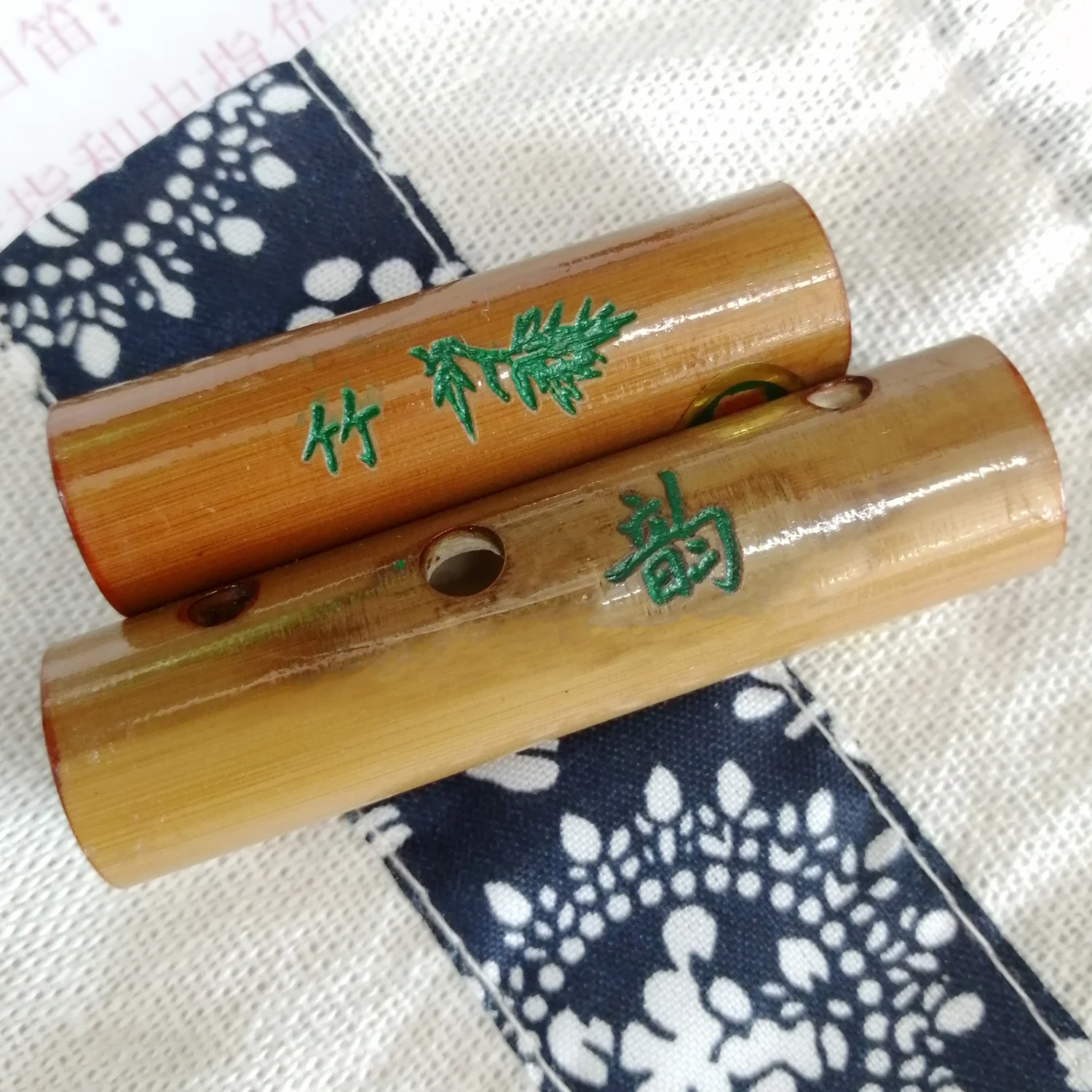 A Set of Whistle Dizi the Minimal Chinese Bamboo Flute Traditional Musical Instrument