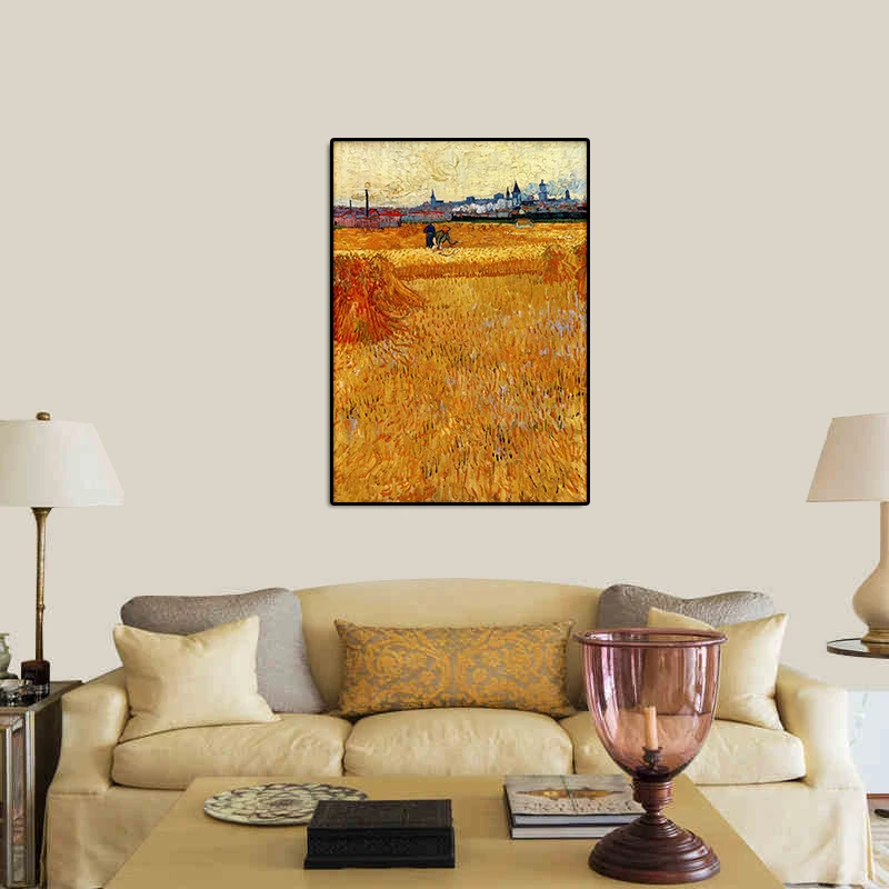 Van Gogh Arles View From The Wheat Fields Paintings Print Canvas Home Decorative Pictures Wall Art For Living Room Bedroom Decor