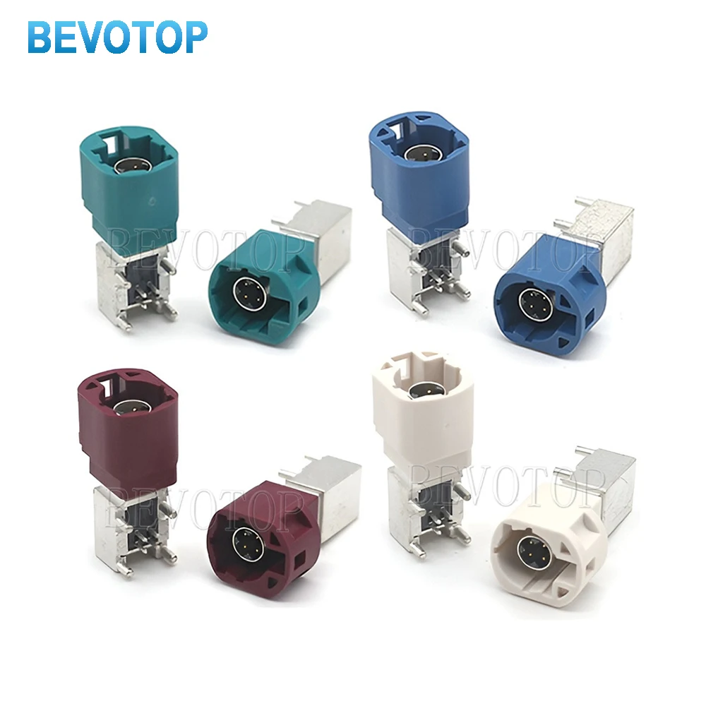 10Pcs/Lot HSD LVDS 4 Pin Male Connector Set A/B/C/D/G/J/K/Z 90 Degree PCB Mount for Car Camera Display Satellite Radio Adapter
