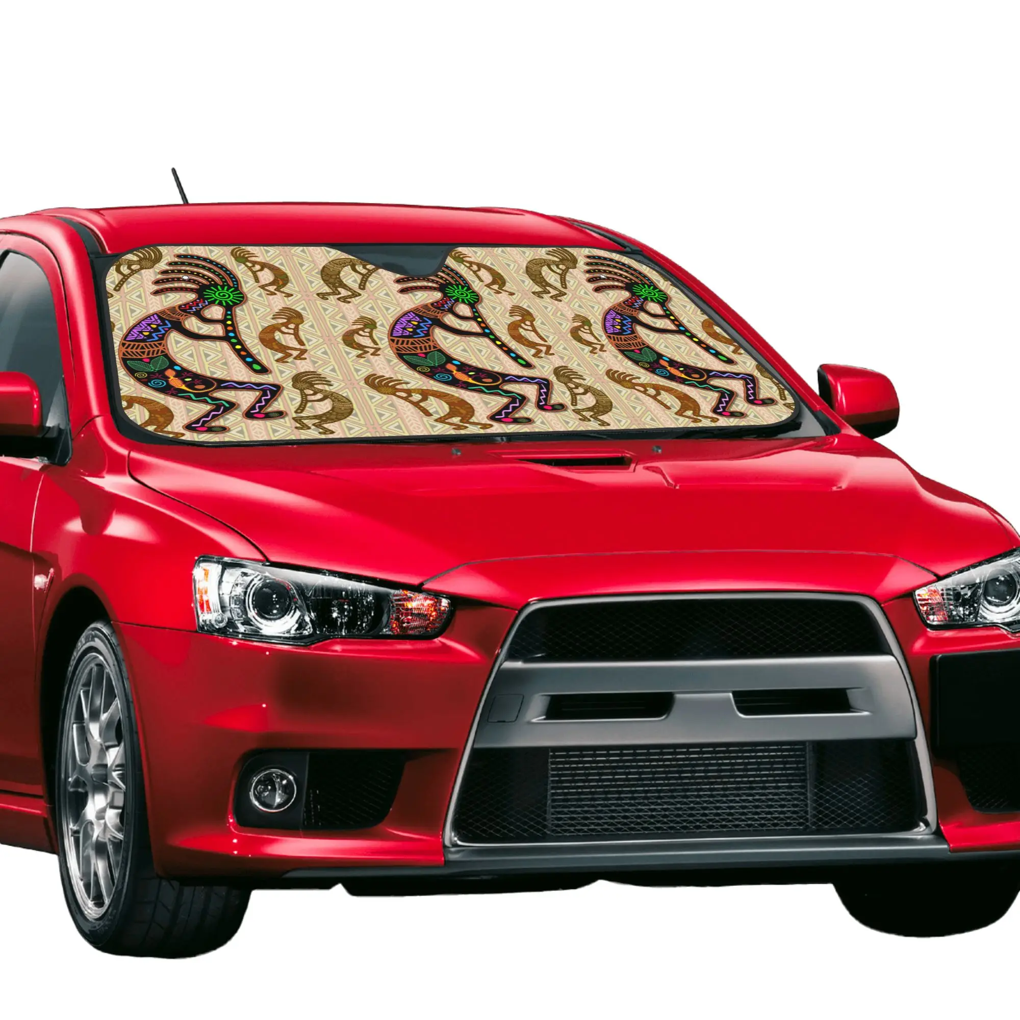 Windshield Sun Shade Car Southwest Tribal Native Kokopelli Solar Reflector Protector Visor Screen Cover Vehicle Windscreen