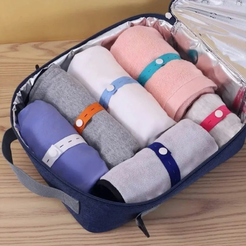 Correas de almacenamiento de ropa, banda elástica adecuada para ropa plegable, organizador de artefactos, armario, sujetador, calcetines, suministros de almacenamiento, 10/20 piezas