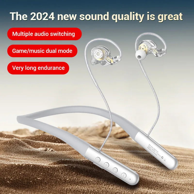 

2024 GE018 Earphones Bluetooth 5.4 Headphones Sport Earbuds Built-in Mic Neckband Headphone Stereo Earbuds Headset For Running