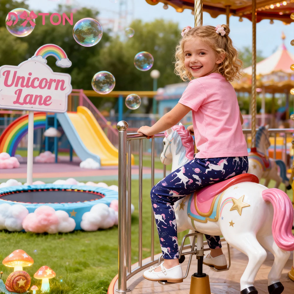 

DXTON Baby Girls Pencil Leggings Unicorn Spring Autumn Children Outerwear Pants Skinny Kids Girls Long Trousers Slim Girls Pants