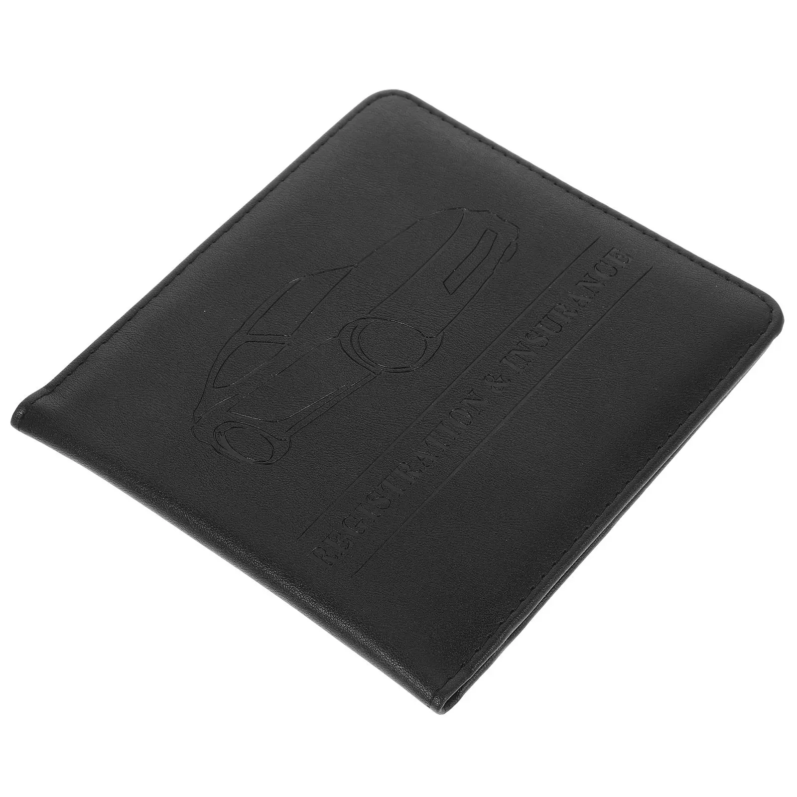 Car Insurance Document Organizer Black PU Wallet Lightweight Durable Travel Shopping Daily Secure Card Holder Storage