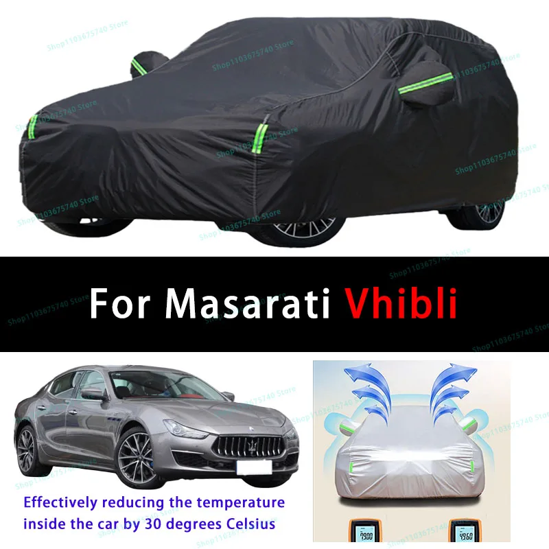 

For Masarati Vhibli Summer Full Car Covers Outdoor Sun uv Protection Dust Cooling Protective Auto Protective Cover