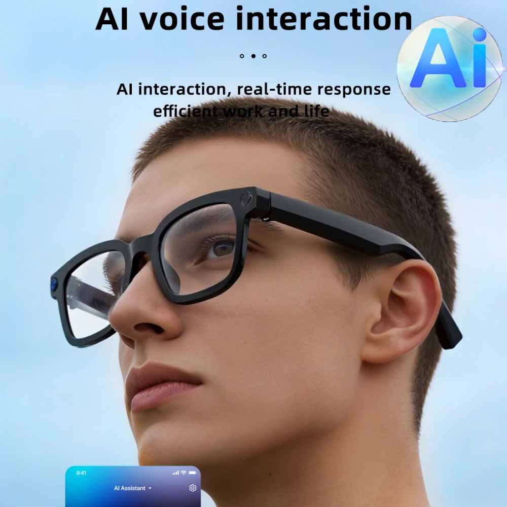 Anti Blue Light Sunglasses Men Women AI Smart Glasses 800W Pixel HD Camera Video Shooting Real-time Translation Glasses BT Call