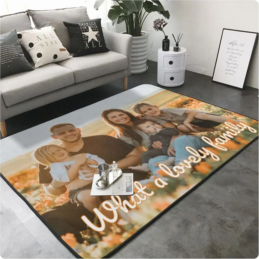 Custom Rug Personalized Area Carpet with Your Logo Image Text Photo, Anti Slip Washable Door Mat Decorative or Bedroom Living Ro - view 4