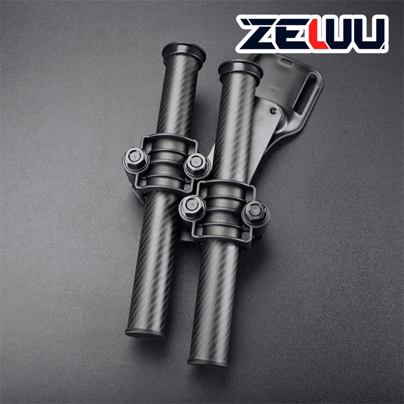 ZEWU 2 Tubes Tactical Arrow Quiver Carbon fiber Holder Portable Belt Strape Hunting Archery Accessories