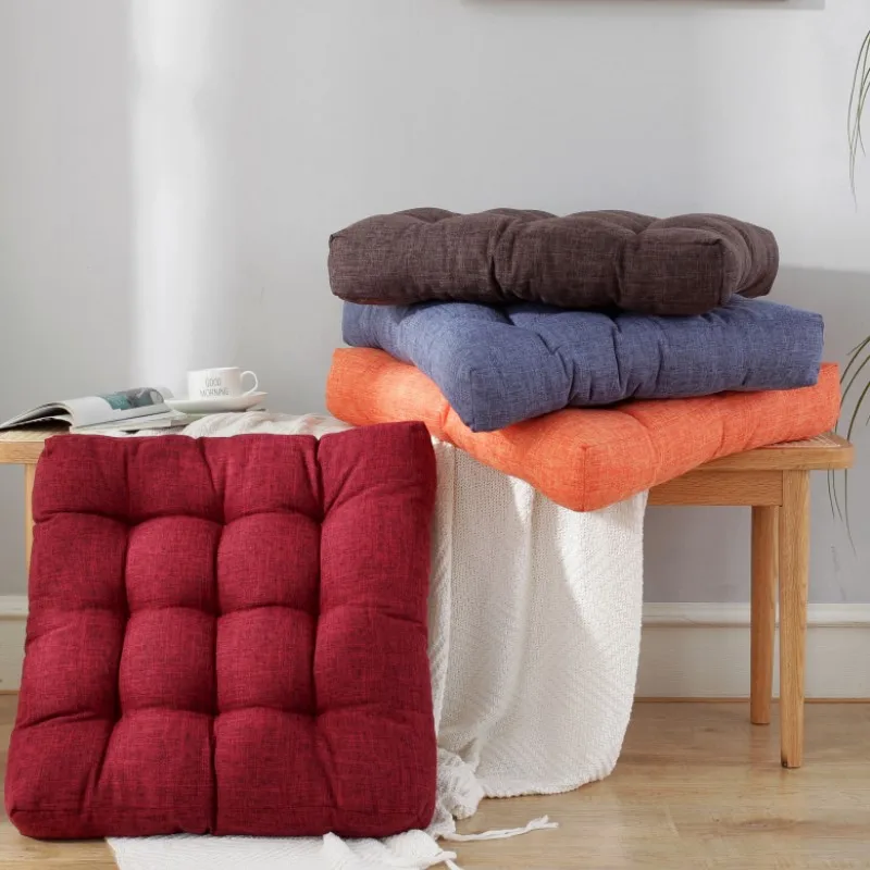 Rotes Weihnachts-Bodensitzkissen aus Baumwolle und Leinen, großes quadratisches Tatami-Bodenkissen, dicke Kissen, Geschenk, Sitzkissen, Sitze, Mattenpolster