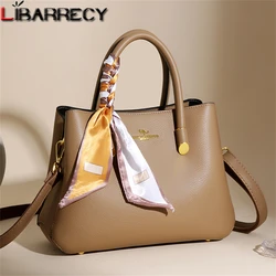 Silk Scarf Design Multifunctional Ladies Handbag Luxury Designer Solid Color High Quality Leather Women's Shoulder Crossbody Bag