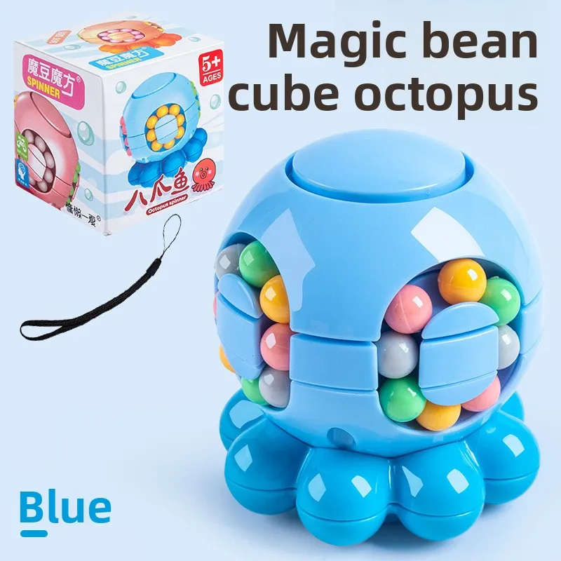 Juguete para aliviar el estrés de pulpo, cubo 3D transformable de frijol mágico, juguete para niños, juego educativo que mejora las habilidades del pensamiento lógico
