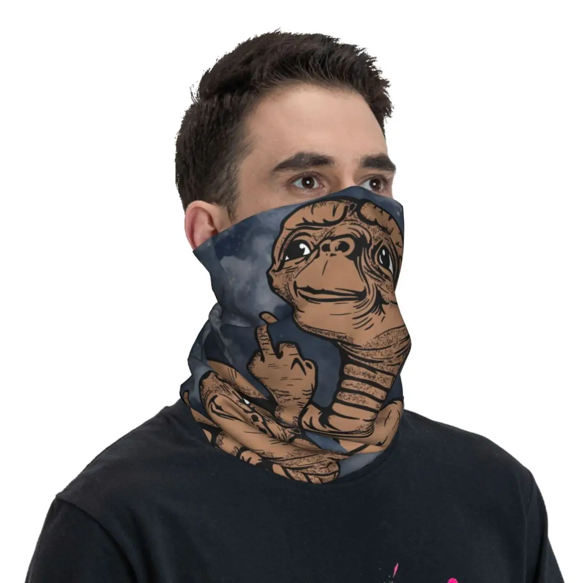 Cute Cartoon Alien Scarf Neckerchief Neck Face Mask Polyester