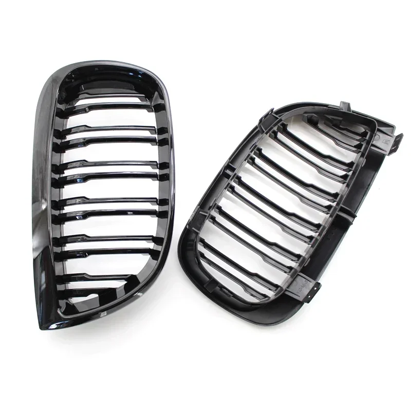 Pulleco For BMW E81 E87 120d 120i 130i Car Grill Front Kidney Grille Racing Grills Gloss Black Grille 2004-2006 Auto ABS Grilles