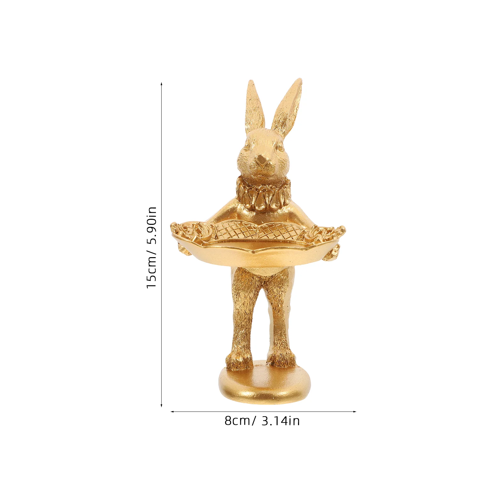 Rabbit Ornament Desktop Decor Retro Adornment Model Golden Bunny Jewelry Stand Resin Table Furnishing