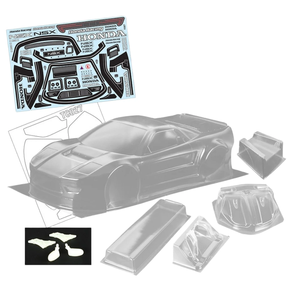 1/10 Pandem Honda NSX Lexan Body W/Rear Wing + Mirrors/Light Buckles fit Tamiya TT01/TT02 Chassis MST FMX 257mm Wheelbase