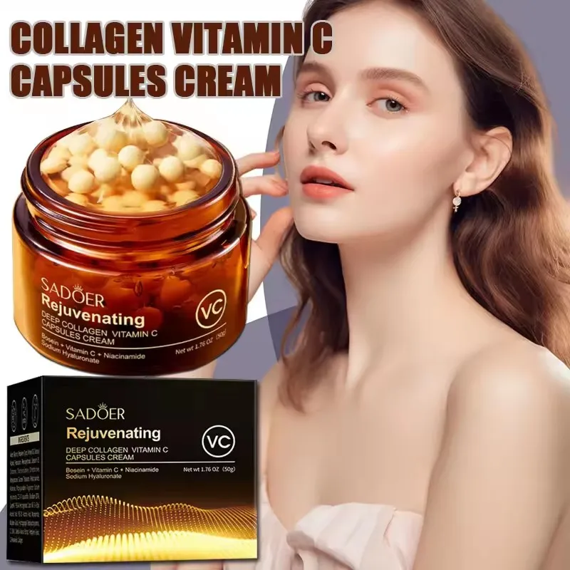 Vitamin C Capsule Cream Collagen Remove Wrinkle Cream Anti-Aging Firming Lifting Fade Fine Lines Moisturizing Brighten Skin Care