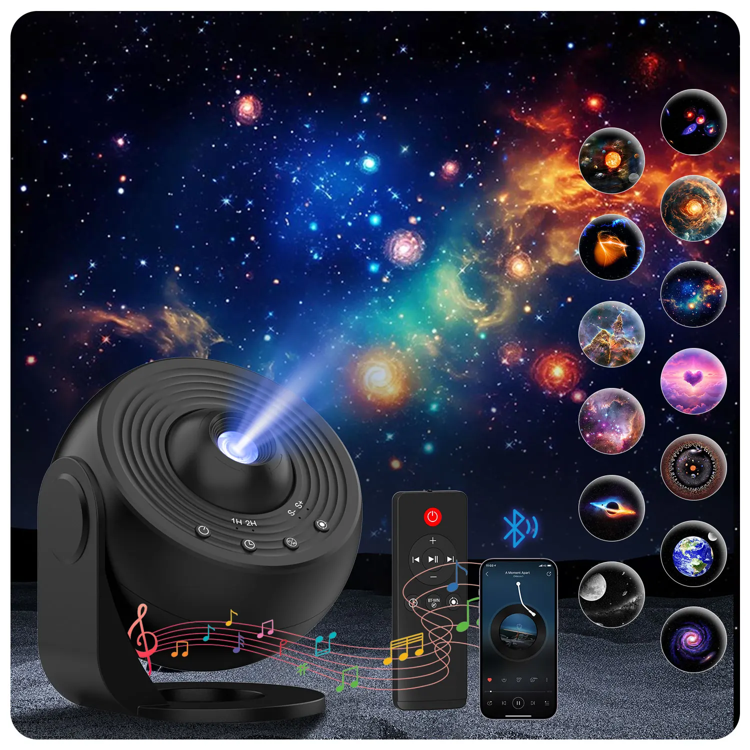 Star Projector Galaxy Pro Night Light 4K HD Lmage Disc Upgraded Planetarium Projector Pro With Remote Control Bluetooth Function