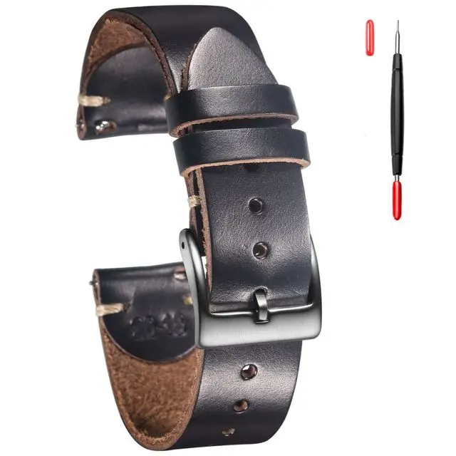 Horween US Chromexcel Leather Watch Bands Brown Soft Wrap Handmade Leather Straps 18mm 20mm 22mm image 3