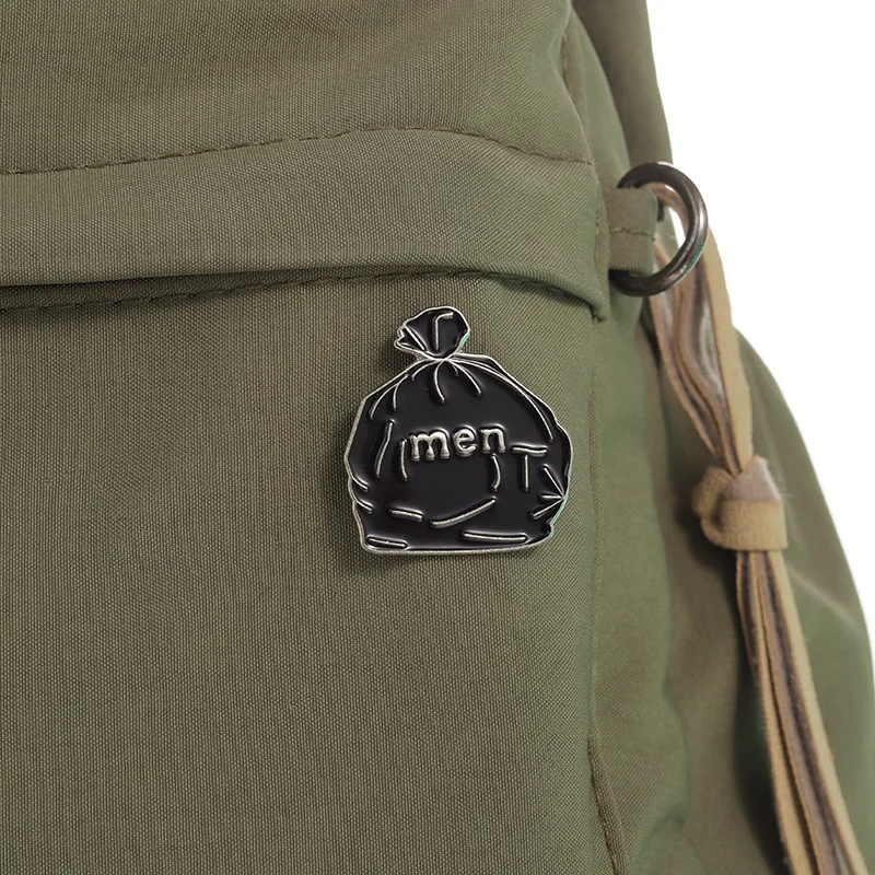 men Black Money Bag Enamel Lapel Pin Cartoon Metal Brooch Jewelry For Women Men Hat Backpack Bags Badge Pins Kids Gifts