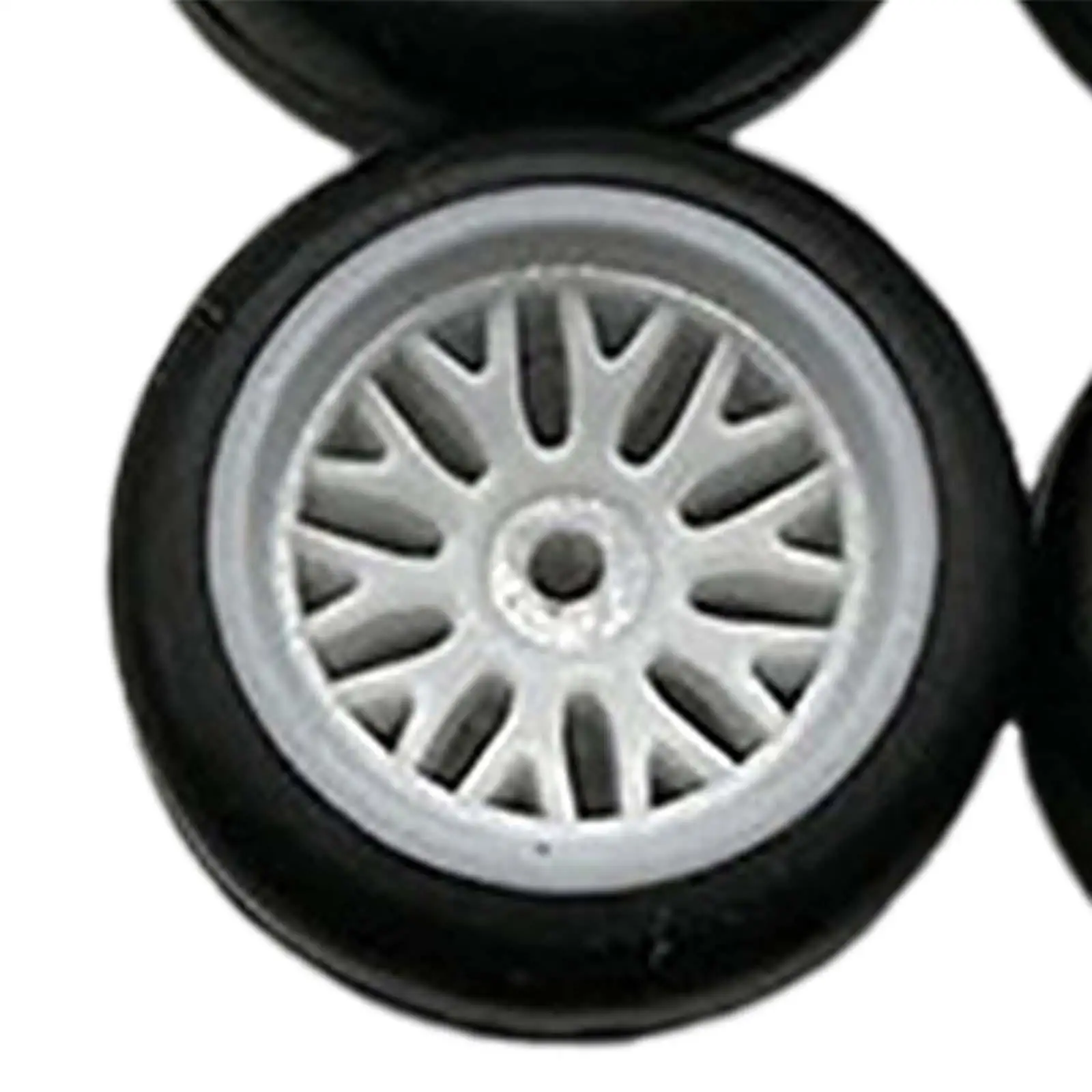 4 Pieces RC Wheels and Tires Spare Parts RC Car Tires for 1/64 Scale RC Car Model Vehicle Toy Car Model Trucks DIY Modified