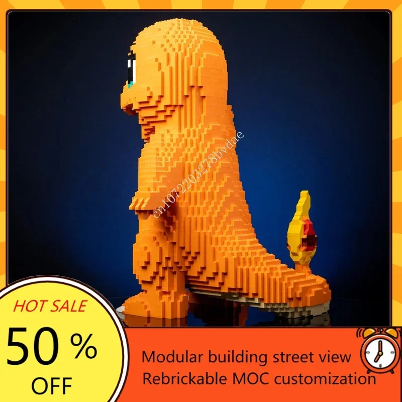 4015PCS Custom MOC Life-Sized Sculpture Series Fire Lizard Mega Figure DIY Creative Education Assembly Puzzle birthday Toy Gifts