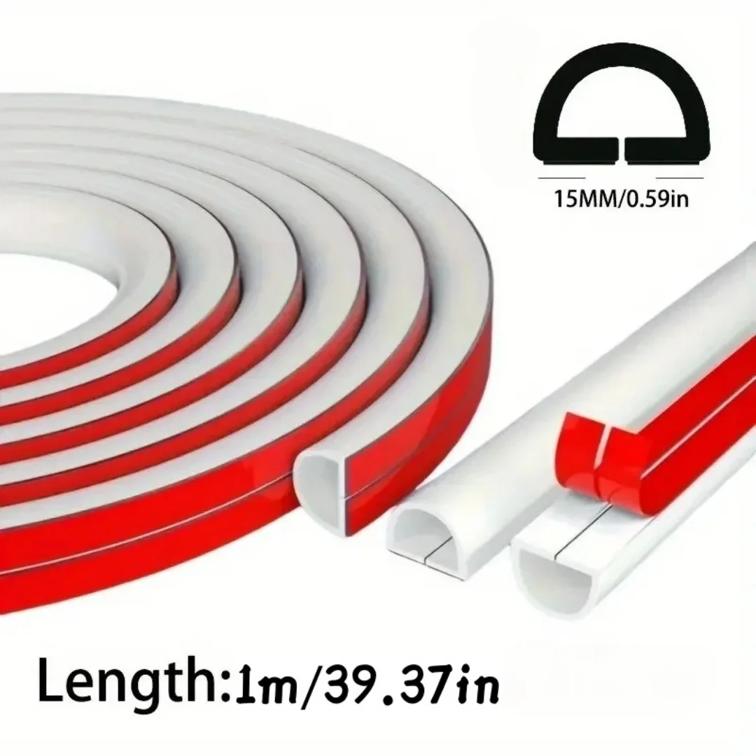Cable Sleeve Arc Floor Cord Cover Self Adhesive Cable Protector Anti Extrusion Wiring Duct for Home Outdoor Wire Organizer