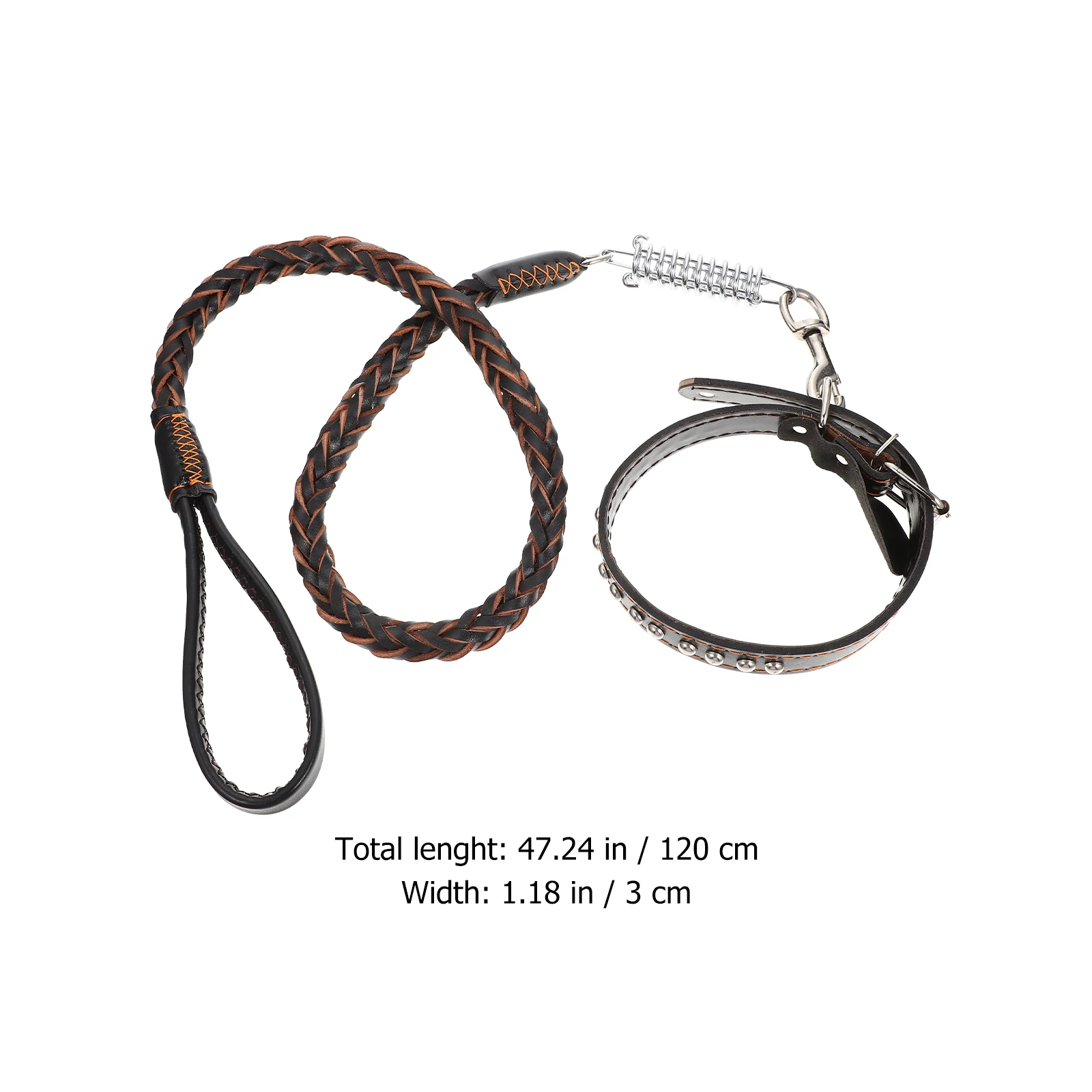 

Braided Dog Leash Premium Stainless Steel Adjustable Medium Black Outdoor Pet Walking Rope Long Service Life Durability