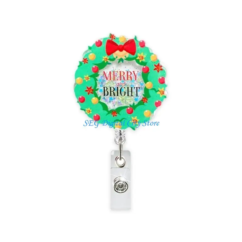 U75B 3/8 Uds soporte Navidad con Clip cocodrilo giratorio, soporte acrílico carrete retráctil