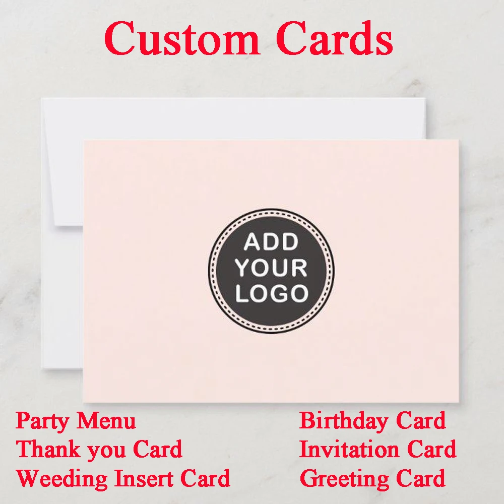 Custom Cards Thank you Print Logo Design Text Advertise Business Cards for Staff Position Studio Introduction Party Invitation