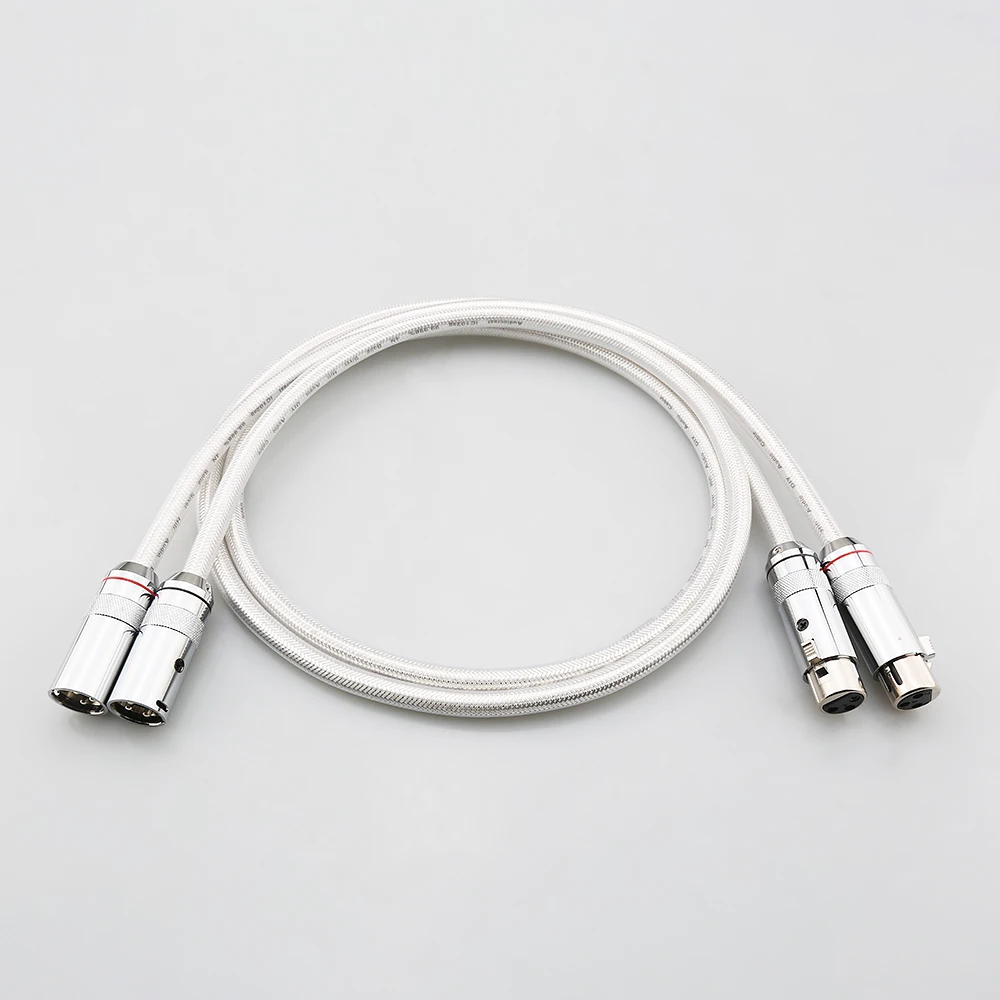

Audiocrast IC102AG 99,998% чистого серебра XLR сбалансированный разъем Hi-Fi аудиокабель соединительная линия твердый серебряный сердечник XLR кабель