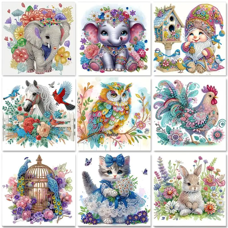 

GATYZTORY Cute Animals Special Shape Diamond Handicraft Art Diamond Painting For Adults Cartoon Paint By Diamonds Wall Decor
