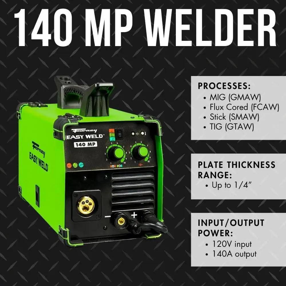 140 MP Multi-Process Welder Stick MIG DC TIG Portable Combo Welder Effortless Controls Quick Process Changes Infinite Voltage