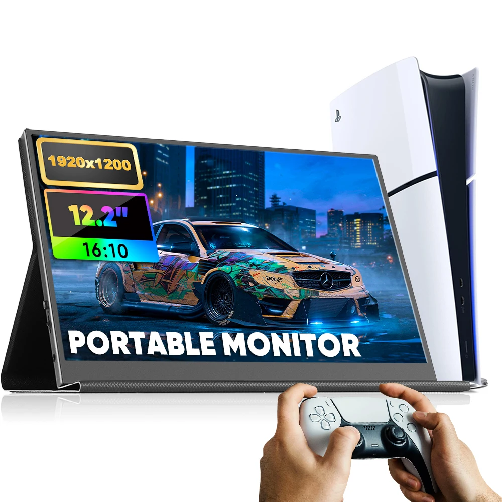 

12.2 Inch HD IPS Panel PC Portable Business Monitor VESA Stand 60Hz Dual Built-In Speakers Type C Black
