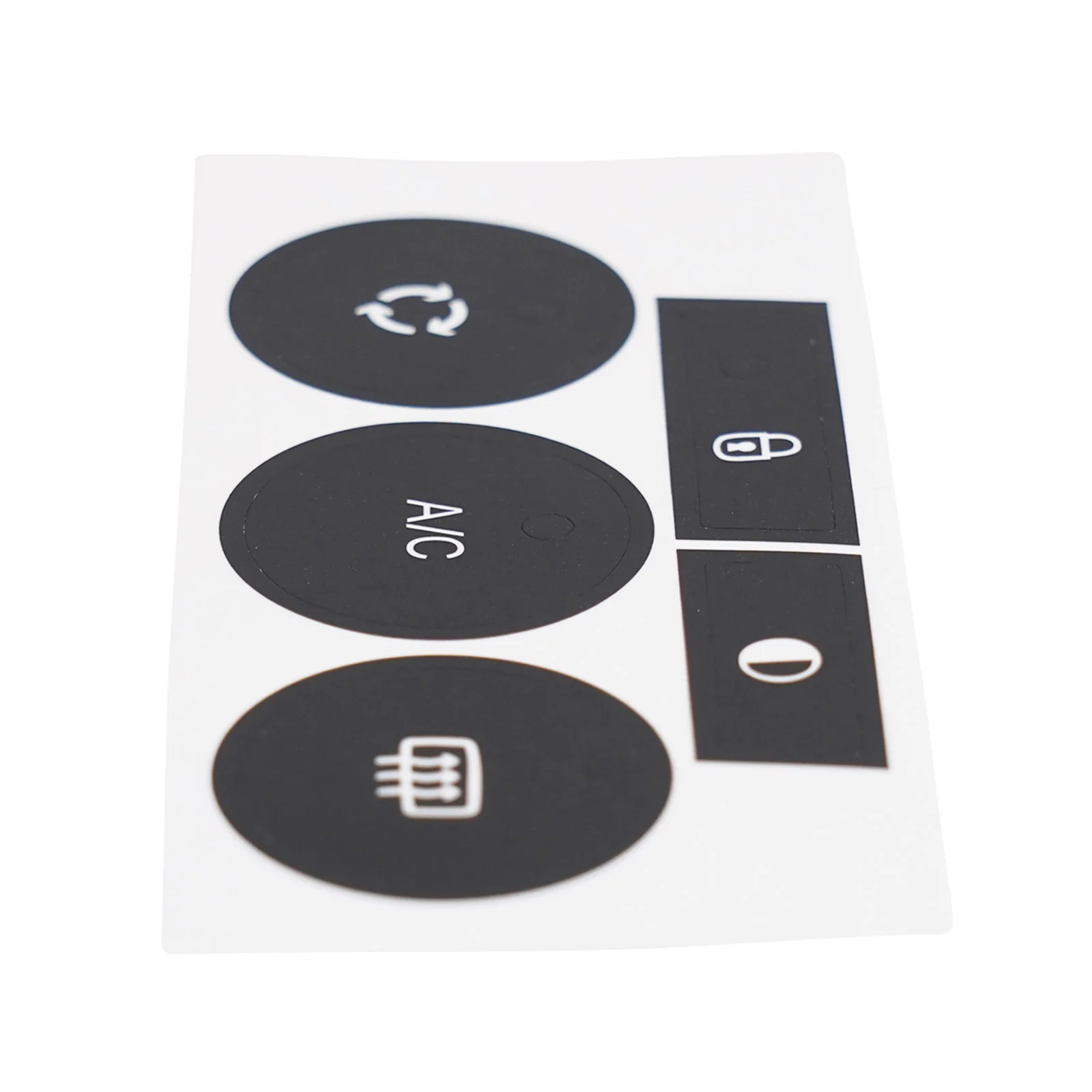 AC Control Button Worn Repair Kit Decals Stickers for C4 2014 2018 Black Overlay White Characters Secure Attachment