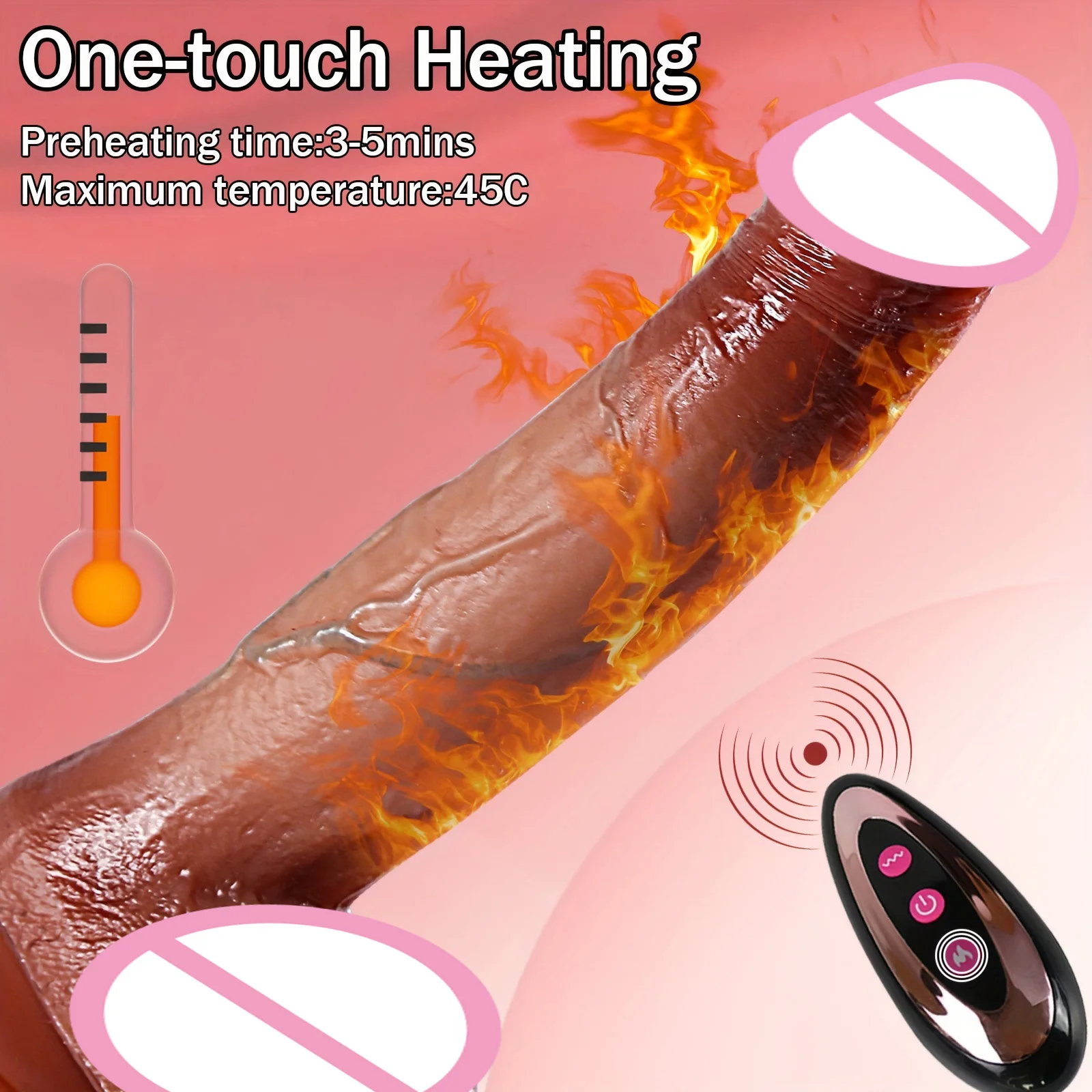 Vibrator Consoladores Dildos One Touch Heating 10Hight-speed Thrusting Modes Liquid Silicone Lifelike Details Sex Toys For Woemn