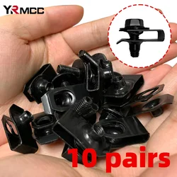 10pcs M6 Car Self-tapping Screws Car Body Bolts U-nut Clips Engine Under Cover Splash Shield Guard Universal Self-Tapping Bolt