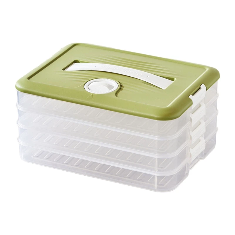 Multi-Layer White/Green Dumpling Box Froze Container Box for Wontons