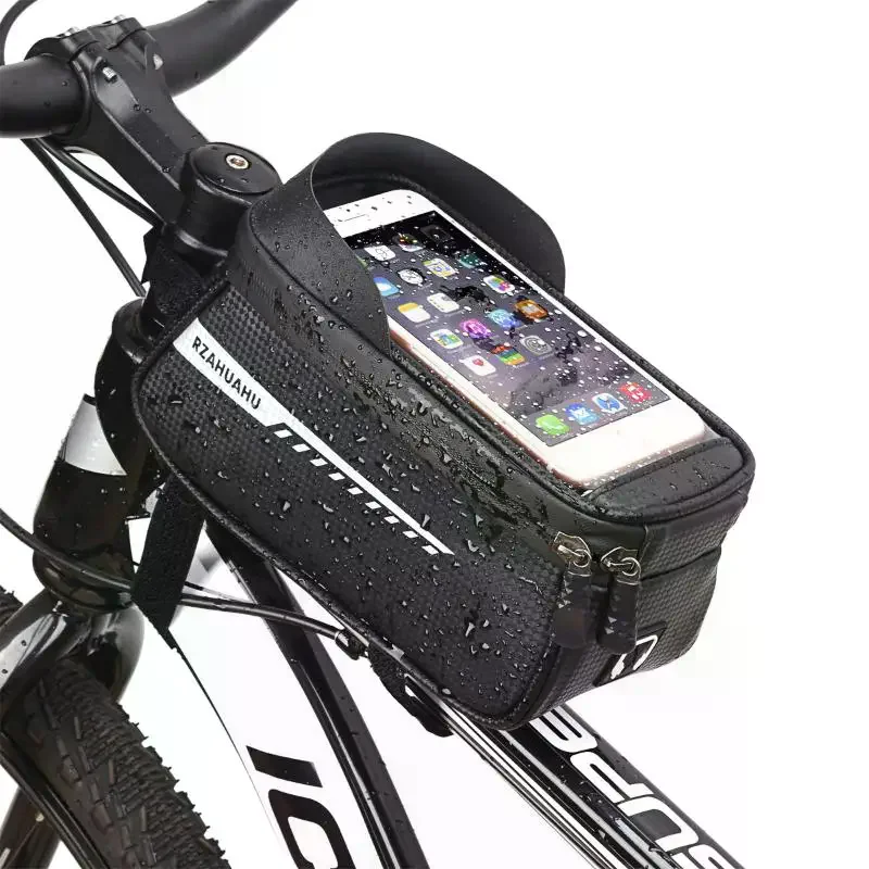 Bicycle Front Beam Bag Front Tube Cycling Bag Bicycle Waterproof Phone Case Holder Touchscreen Waterproof Bag Accessories