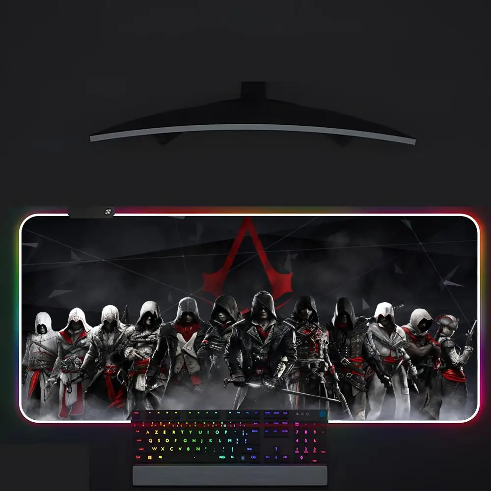 لوحة ماوس ألعاب الكمبيوتر Assassin S Creed لوحة ماوس Led للتلألؤ طاولة ألعاب Rgb Deskmat لوحة مفاتيح لوحة ماوس للكمبيوتر #4