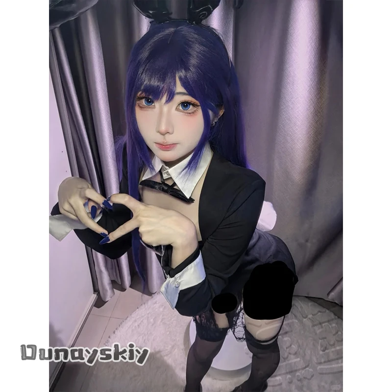 

aBDSS*@Dress Anime Up Darling Season 2 Cosplay Kitagawaa Marin Costume Black Pu Rabbit Jumpsuit Bunny Girls Lingerie Earwear