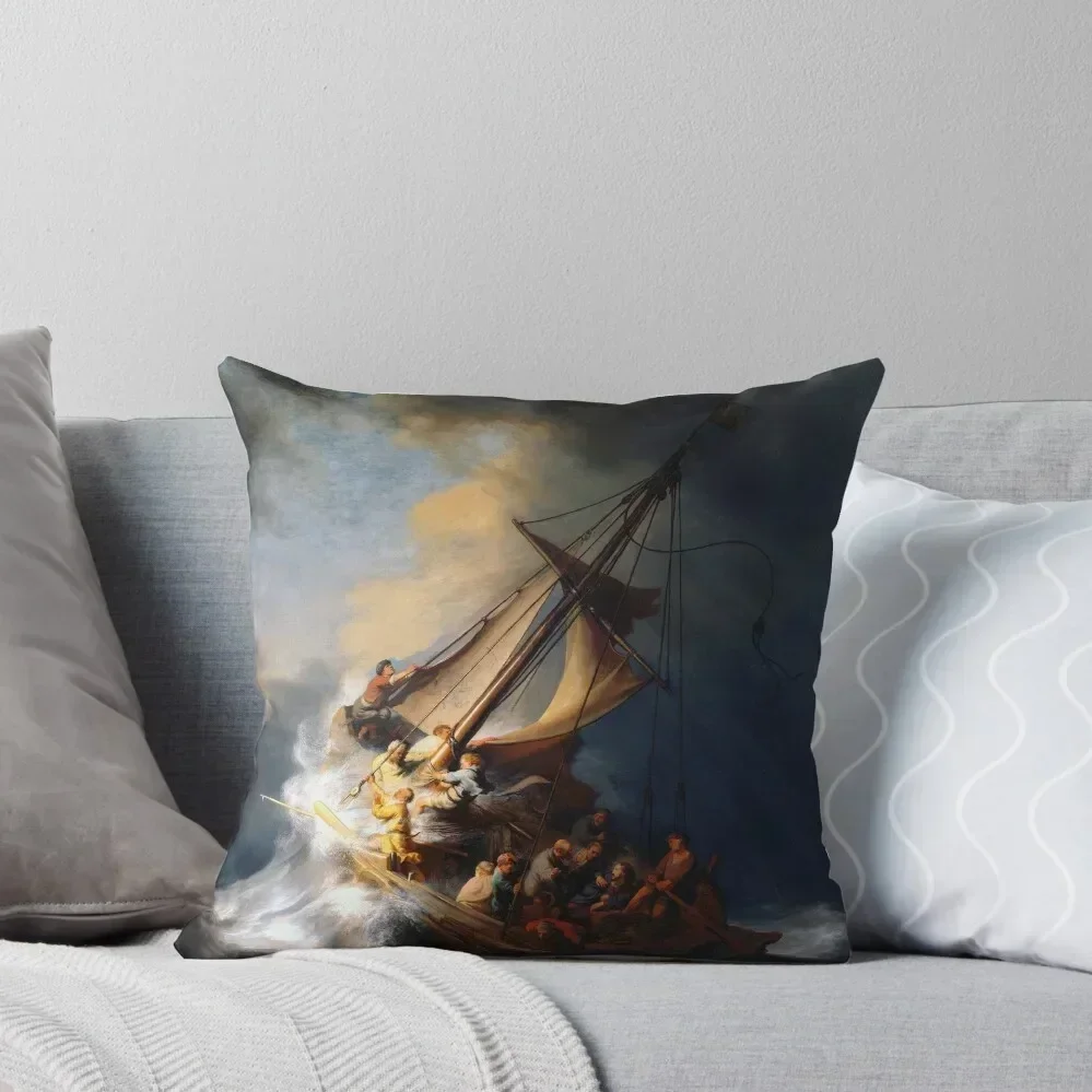 Rembrandt-The Storm on the Sea of Galilee Throw Pillow Pillow Decor Sofa Cushions Couch Pillows pillow