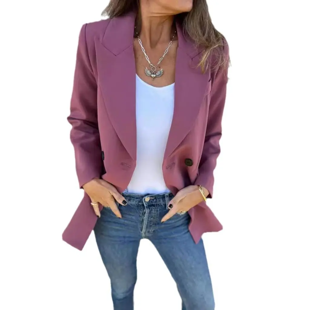 

Women's Long Sleeve Suit Coat Solid Color Fashion Outerwear for Autumn Wholesale from Europe And