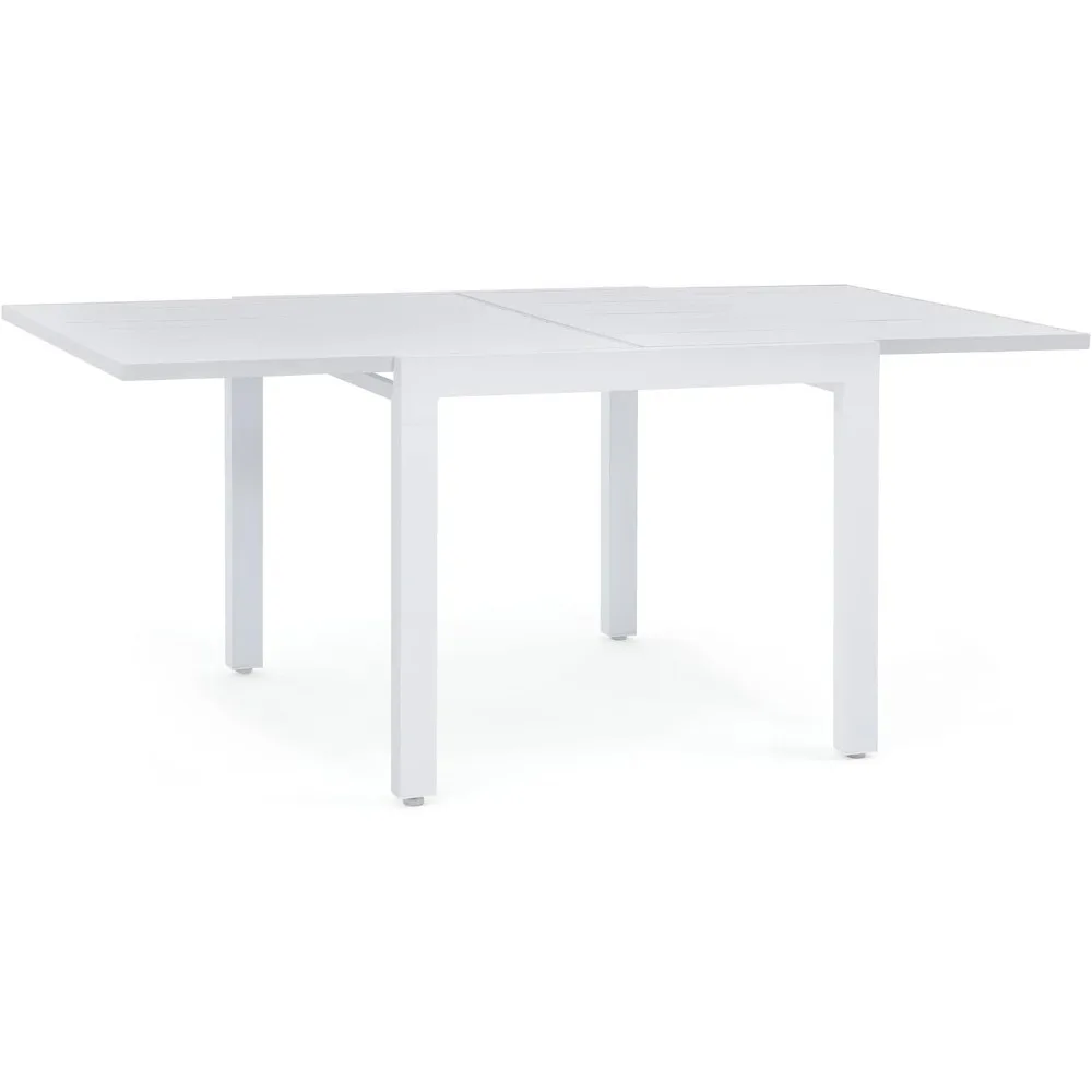 

Aluminum Patio Extendable Dining Table, 35" - 71", Adjustable Indoor Outdoor Furniture Rectangle Table for 4-6 Person Porch Dec