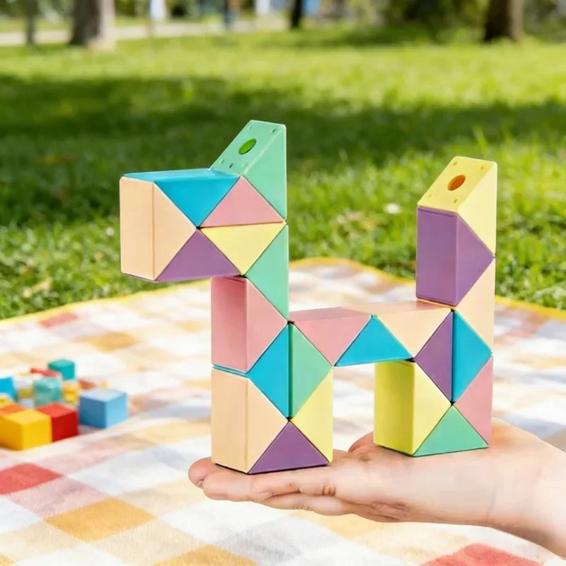

Многоцветный 3D-трансформируемый кубик-головоломка, волшебная змея, развивающая игрушка для детей, подарок для ребенка